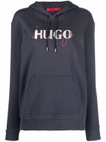 Thumbnail for your product : HUGO BOSS Logo-Print Drawstring Hoodie