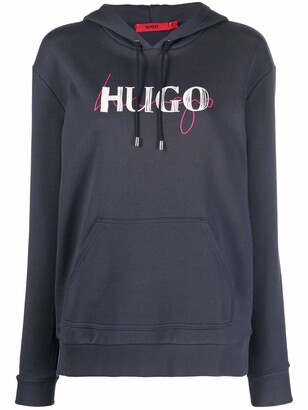 HUGO BOSS Logo-Print Drawstring Hoodie