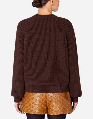 Dolce & Gabbana Ribbed cashmere turtle-neck sweater with embroidery