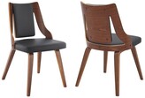 Thumbnail for your product : Armen Living Set Of 2 Aniston Walnut Wood Dining Chairs