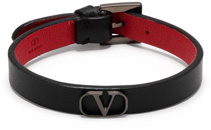 Valentino Garavani VLogo leather bracelet - ShopStyle Jewellery