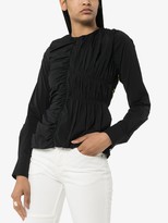 Thumbnail for your product : Markoo Lace-Up Ruched Blouse