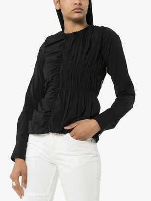 Markoo Lace-Up Ruched Blouse