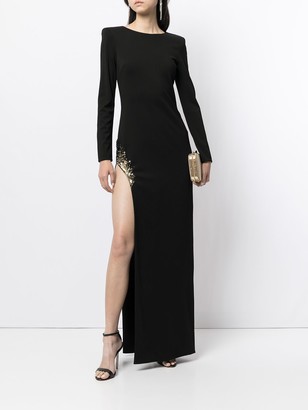HANEY Gia side-slit gown