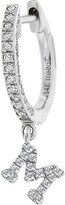 Thumbnail for your product : Meira T 14K White Gold Diamond Intial Single Huggie Hoop Earring