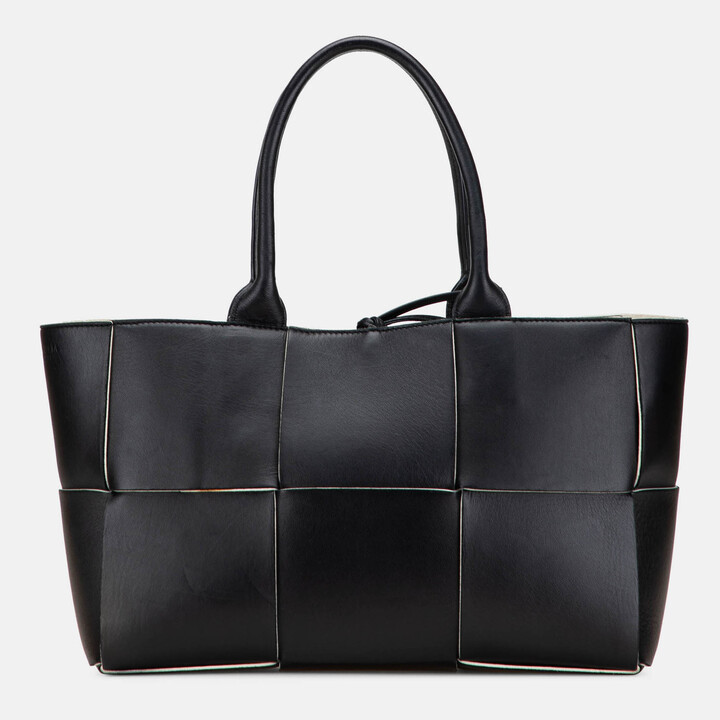 Bottega Veneta Black Small Nappa Maxi Intrecciato Arco Tote