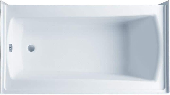 Aquatic Cooper 30in x 60 in. Whirlpool Bathtub Acrylic Right Drain in White Rectangular Alcove with Heater
