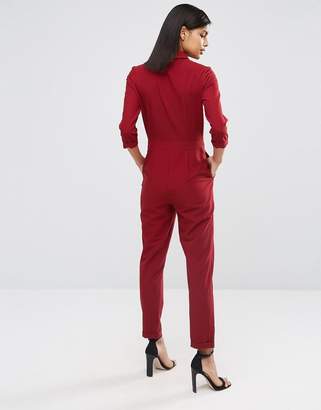 ASOS Jumpsuit With Shirt And Ruffle Detail