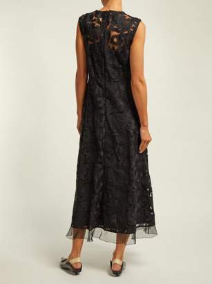 RED Valentino Floral Embroidered Tulle Dress - Womens - Black