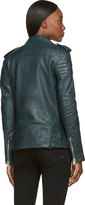 Thumbnail for your product : BLK DNM Dark Emerald Blue Leather Biker Jacket