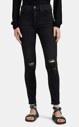 Rag & Bone Women's High Rise Ankle Skinny Distressed Jeans - Gray