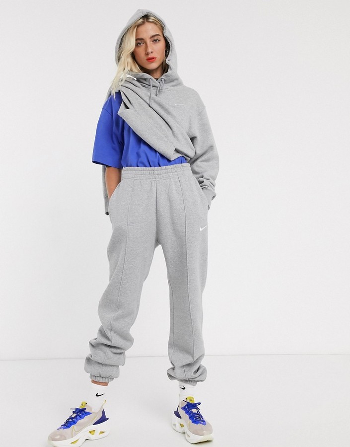nike mini swoosh high waisted wide leg sweatpants
