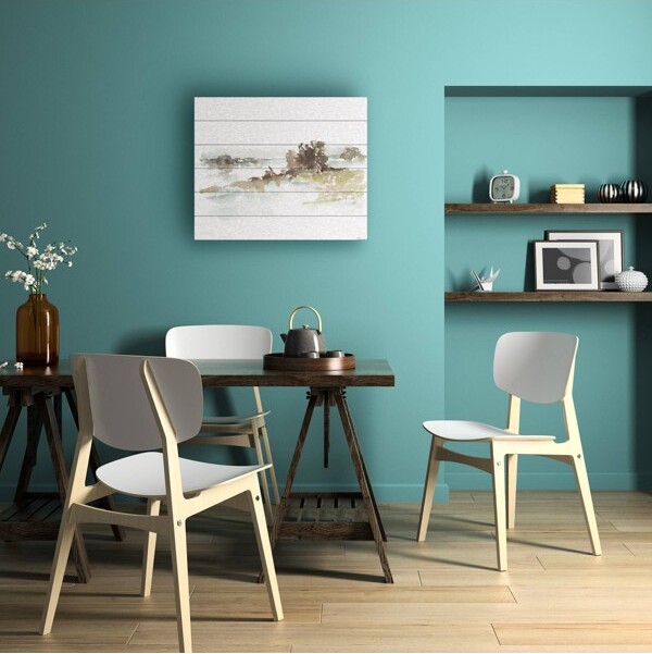 Trademark Fine Art 18"x22" Ethan Harper Turquoise Reflection II: Modern Hardwood Wall Sign Panel