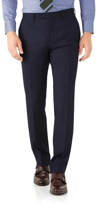 Charles Tyrwhitt Navy Classic Fit Herringbone Italian Suit Trousers Size W32 L32