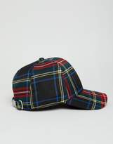 Thumbnail for your product : ASOS DESIGN baseball cap in black plaid