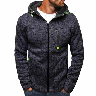 VANVENE Men's Casual Hoodie Full Zip Sweatshirt Sports and Fitness Cardigan Hooded Jacket M-2XL 