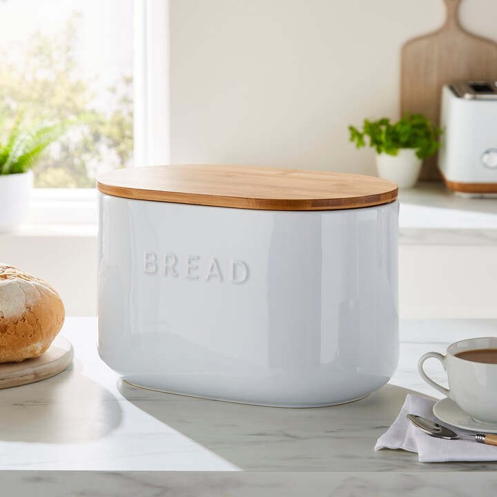 Dunelm Ceramic Bread Bin White White ShopStyle Food Storage Containers
