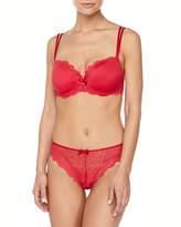 Thumbnail for your product : Chantelle Rive Gauche T-Shirt Bra & Lace Tanga Thong, Red
