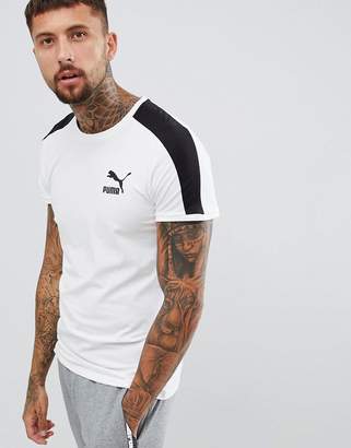 Puma T7 Muscle Fit T-Shirt In White 57635202