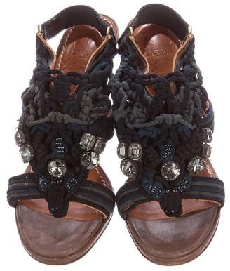 Lanvin Embellished Slingback Sandals