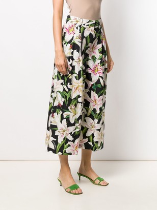 Dolce & Gabbana Cropped Floral Print Trousers