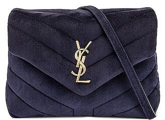 Saint Laurent Toy Suede Loulou Bag in Navy
