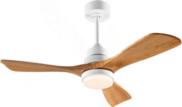 George Oliver Modern Ceiling Fan With Light 3 Solid Wood Blades Remote Control Reversible DC Motor With Dimmable LED
