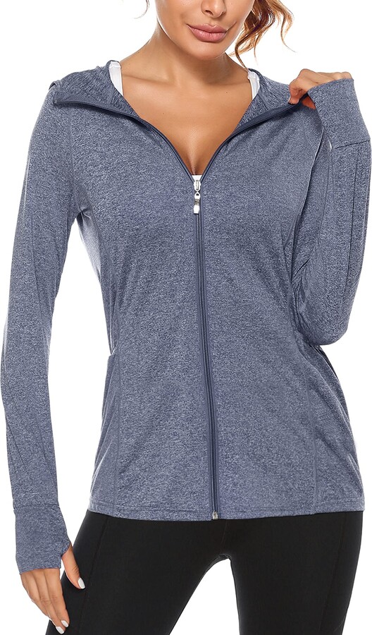 Sykooria Womens Running Jacket Sports Hoodie Hooded Jacket