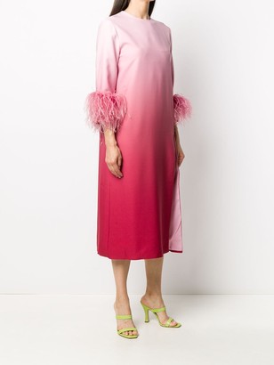 16Arlington Feather-Embellished Ombre Dress