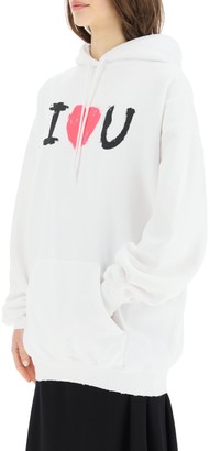 Balenciaga over sweatshirt with i love you print - ShopStyle