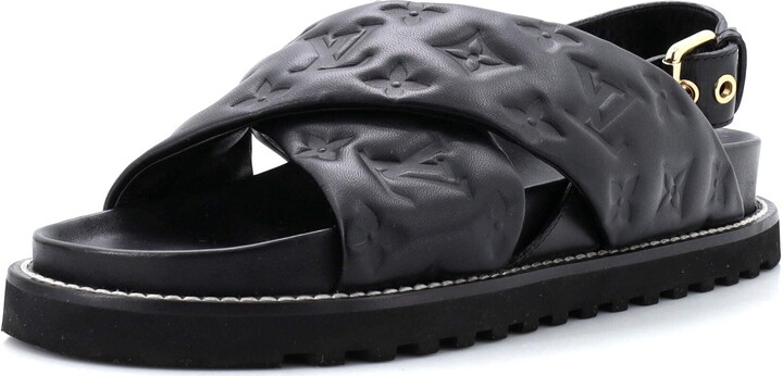 Louis Vuitton Women's Paseo Flat Comfort Sandals Monogram Denim - ShopStyle