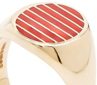 Jessica Biales - Enamel & 18kt Gold Ring - Womens - Red