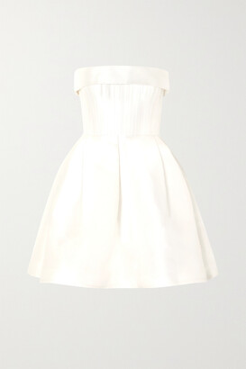 Alex Perry Elyse Strapless Silk-faille Mini Dress - White
