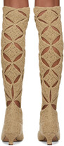Thumbnail for your product : Isa Boulder SSENSE Exclusive Beige Knit Argyle Tall Boots