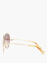 Thumbnail for your product : Chloé Carlina Round Metal Sunglasses - Purple Gold