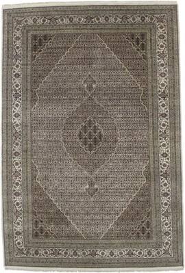 World Menagerie Colbourn Geometric Hand-Knotted Wool Cream Area Rug
