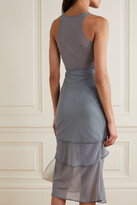 Thumbnail for your product : Dion Lee Shadow Overlay Layered Mesh Midi Dress - Blue