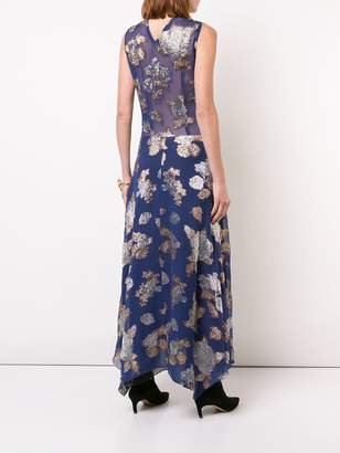 Yigal Azrouel metallic floral print dress