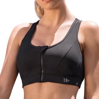 Womens Front Zipper Sport Bras Plus Size High Impact Workout Running  Fitness Yoga Bra for Women Gym Crop Tank Tops (Color : Black, Size 
