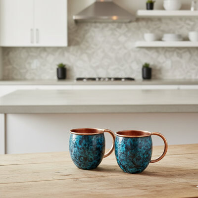 Ambiente Composite Handmade Copper Drinking Glass Set