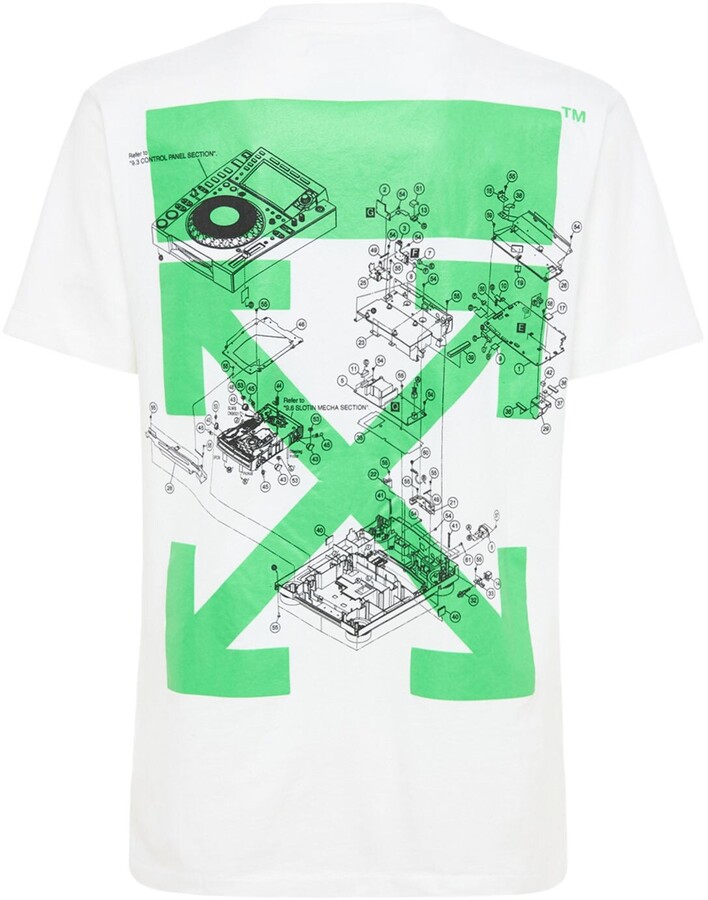off white green tee
