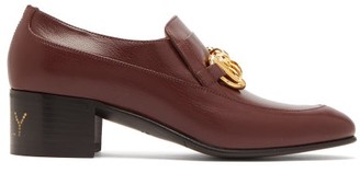 Gucci Ebal Horsebit Leather Loafers - Womens - Burgundy