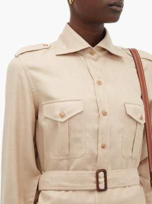 Giuliva Heritage Collection The Aurora Belted Camel Hair-blend Shirt - Womens - Beige