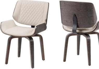 Corrigan Studio Mid-Century Modern 360° Swivel Dining Chair With PU Leather Upholstery (set of 2)