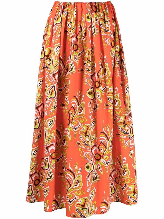 Long Orange Skirt | Shop the world's largest collection of fashion 