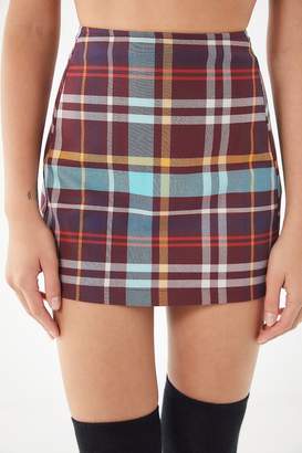 Urban Outfitters Plaid Notch Pelmet Mini Skirt