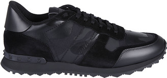 valentino mens black trainers