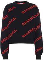 Thumbnail for your product : Balenciaga Logo intarsia wool-blend sweater