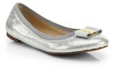 Thumbnail for your product : Kate Spade Tock Crackled Metallic Leather Ballet Flats