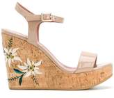 Bally Caelie embroidered wedge sandals